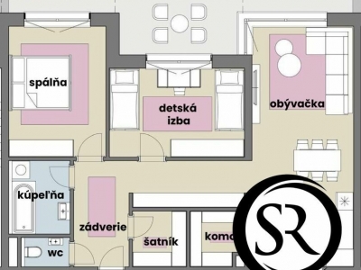 Veľkometrážny 3 izbový byt so šatníkom a komorou v tehlovej novostavbe